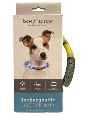 Bow & Arrow Rechargeable Light Up Band, Yellow Dog Illuminted Tube